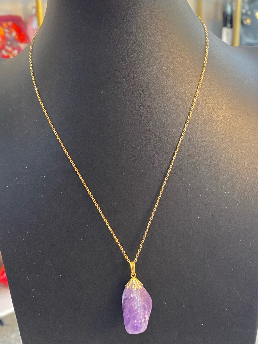 Gold filled chain with Amethyst Pendant